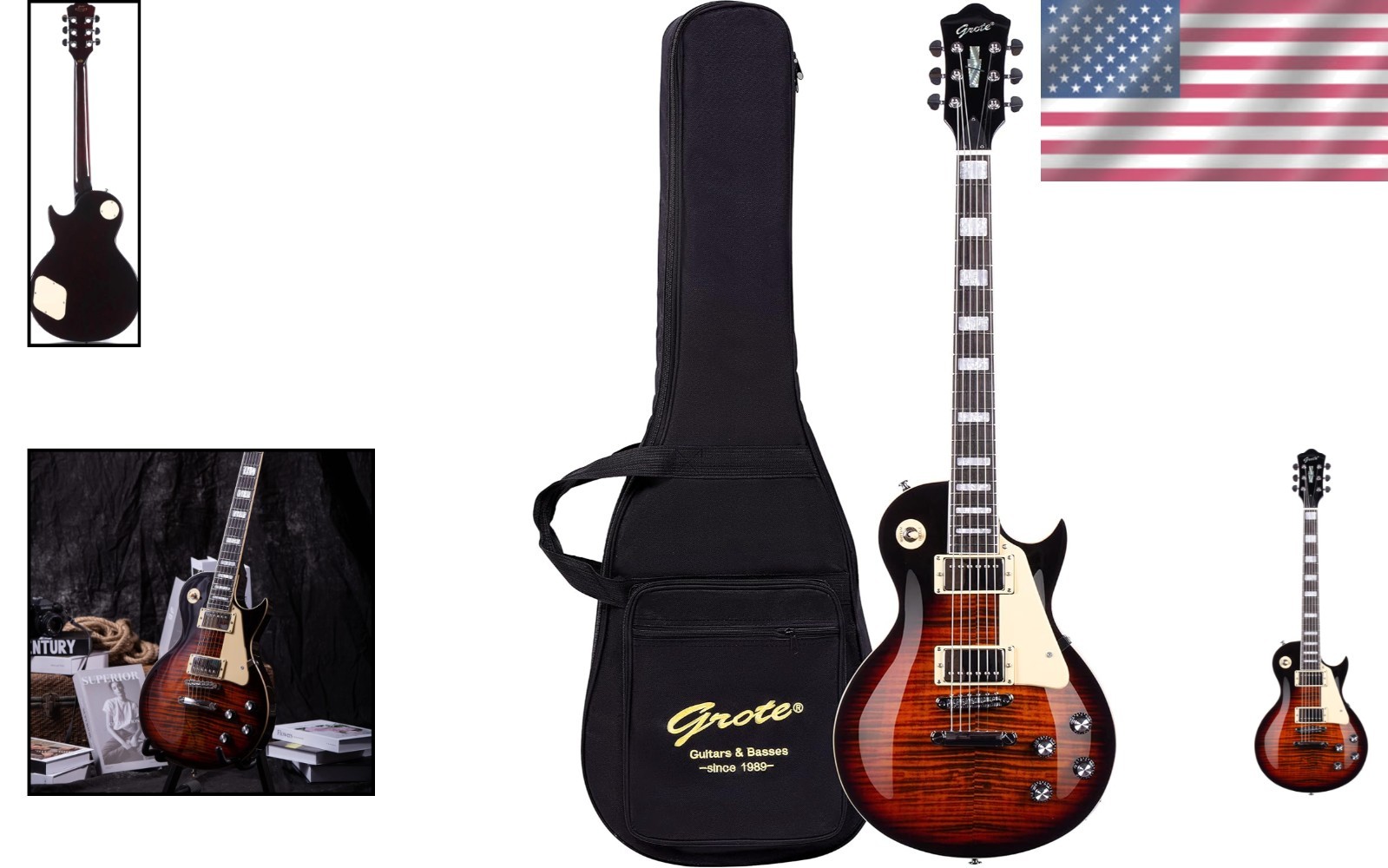 Handcrafted Electric Guitar + Gig Bag LPYS-006 TS