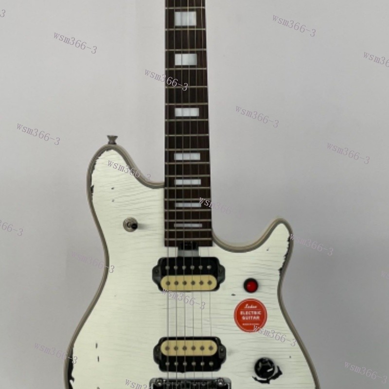 Solid Electric Guitar Rosewood Fretboard FR Bridge Vintage Aged White From US