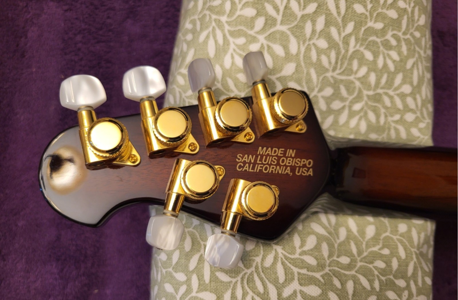 Ernie Ball Music Man BFR6 John Petrucci Island Burst Koa Wood Top
