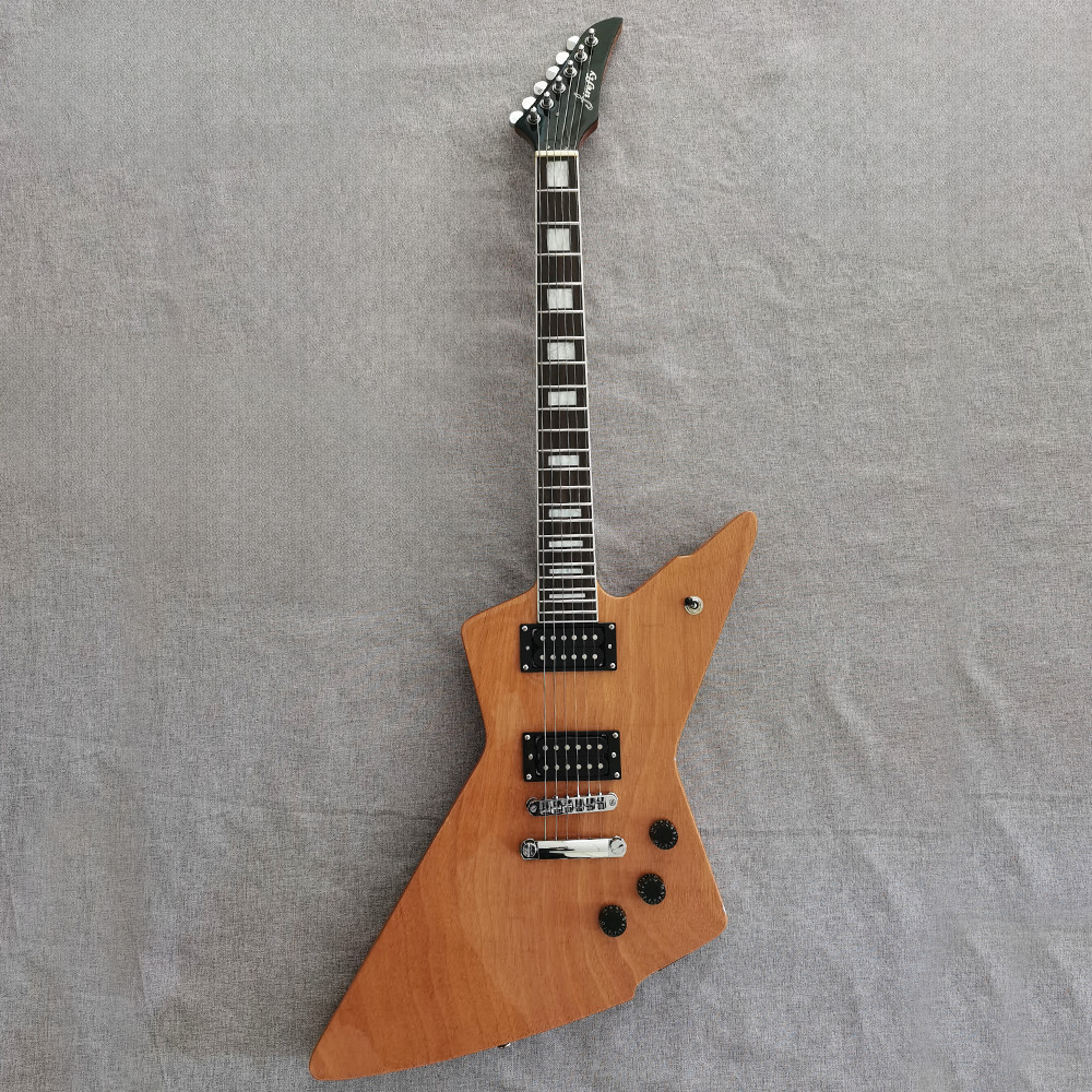Firefly Natural Explorer style Electric Guitar Double Humbucker Block Inlays 22F