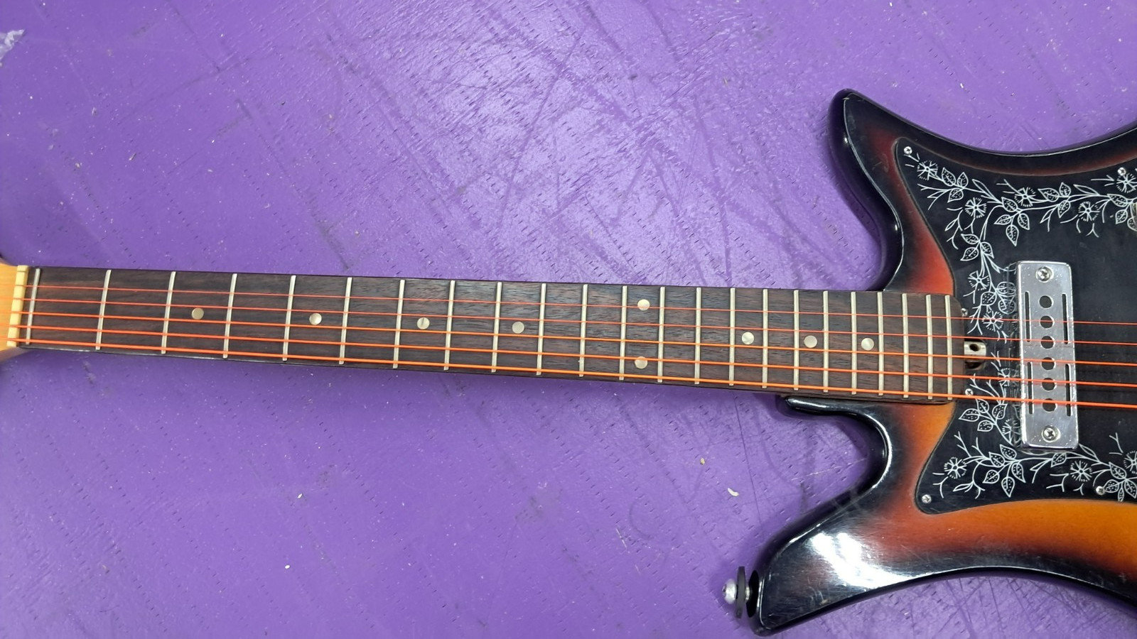 Teisco Tulip Sunburst 6-String Right-Handed Electric Guitar