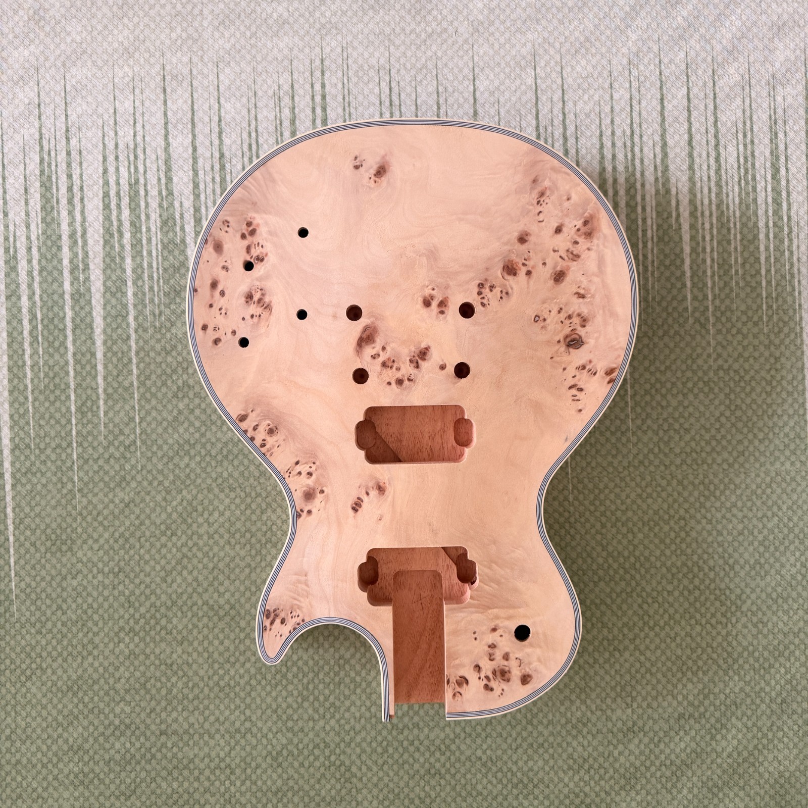 Unfinished 6-string L P DIY Electric Guitar Kit Burl Top Mahogany Neck GD part