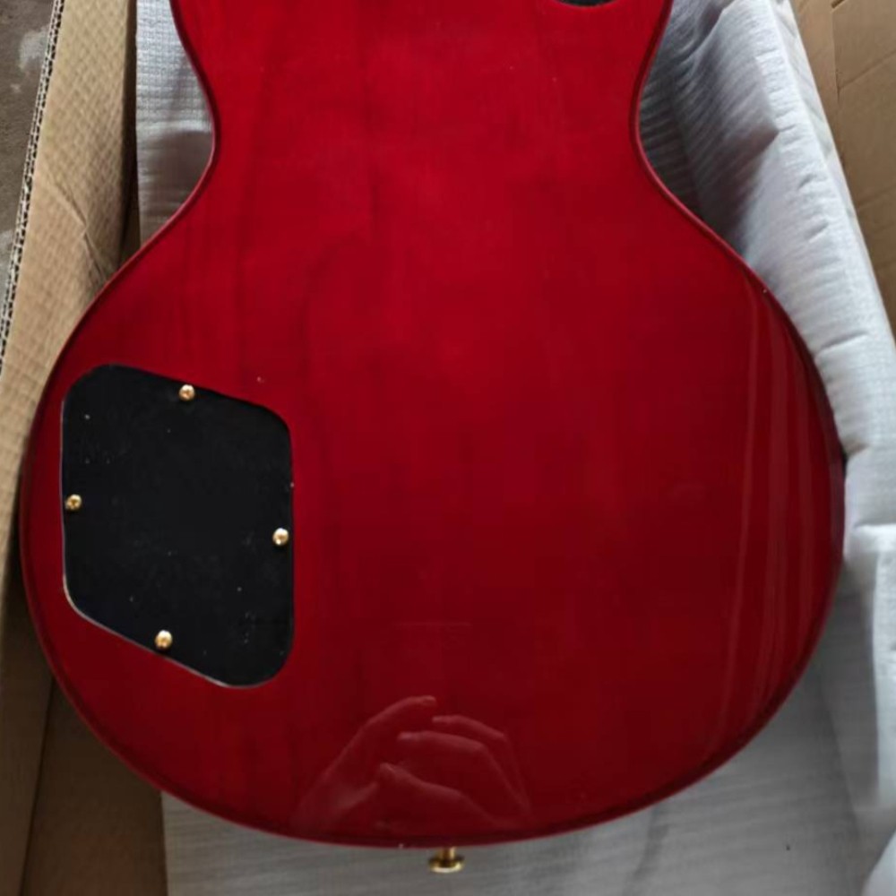 Custom Solid Body “Red Widow” Electric Guitar Gold Hardware Flame Maple Top