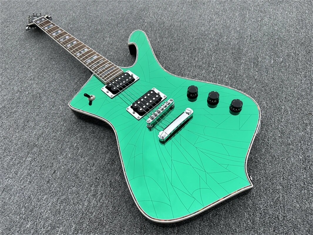 New 6-string Green Mirror Crack Electric Guitar Rosewood Fingerboard and Neck