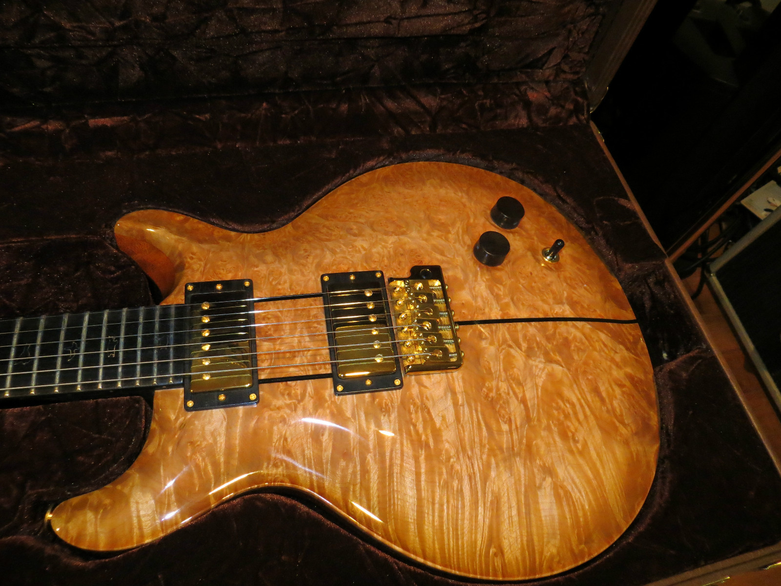 Prs Private Stock Santana 3 One Piece Burl Maple Top Rosewood Neck Gold Birds