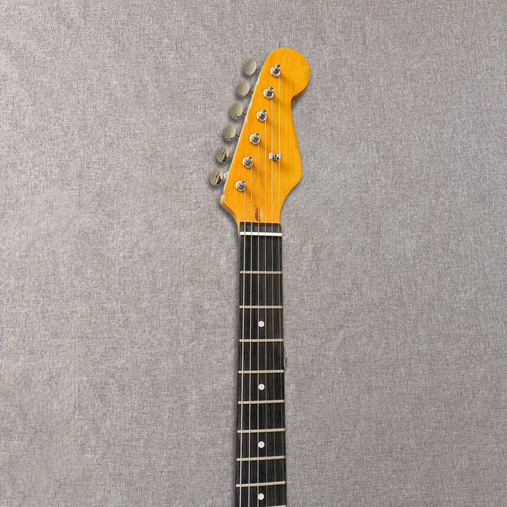 Relic ST Electric Guitar 3 Single Coil Pickups Daphne Blue Over Sunburst Vintage