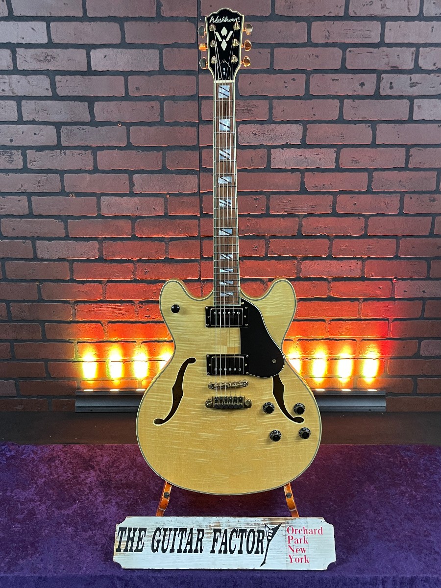 2005 Washburn HB35 Semi-Hollow Electric Guitar- Natural Gloss – w/ Hard Case