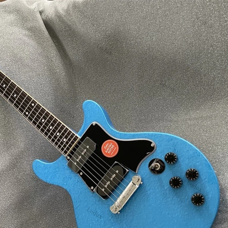 Junior Solid Electric Guitar Nacreous Paint P-90 Pickup Stainless Fret Blue