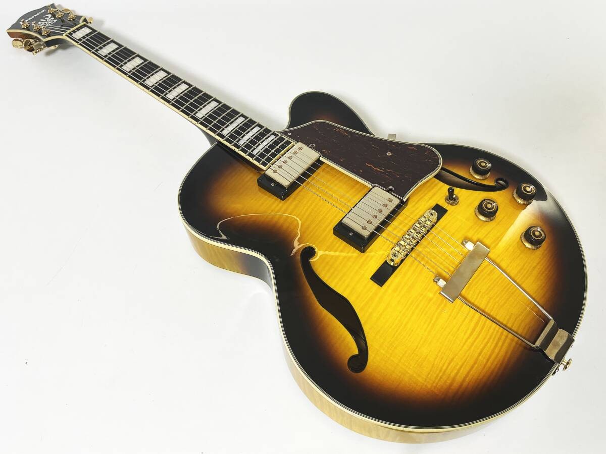 Electric Guitar Ibanez AF95FM Artcore 2022 Yellow Sunburst Flame Maple with Bag