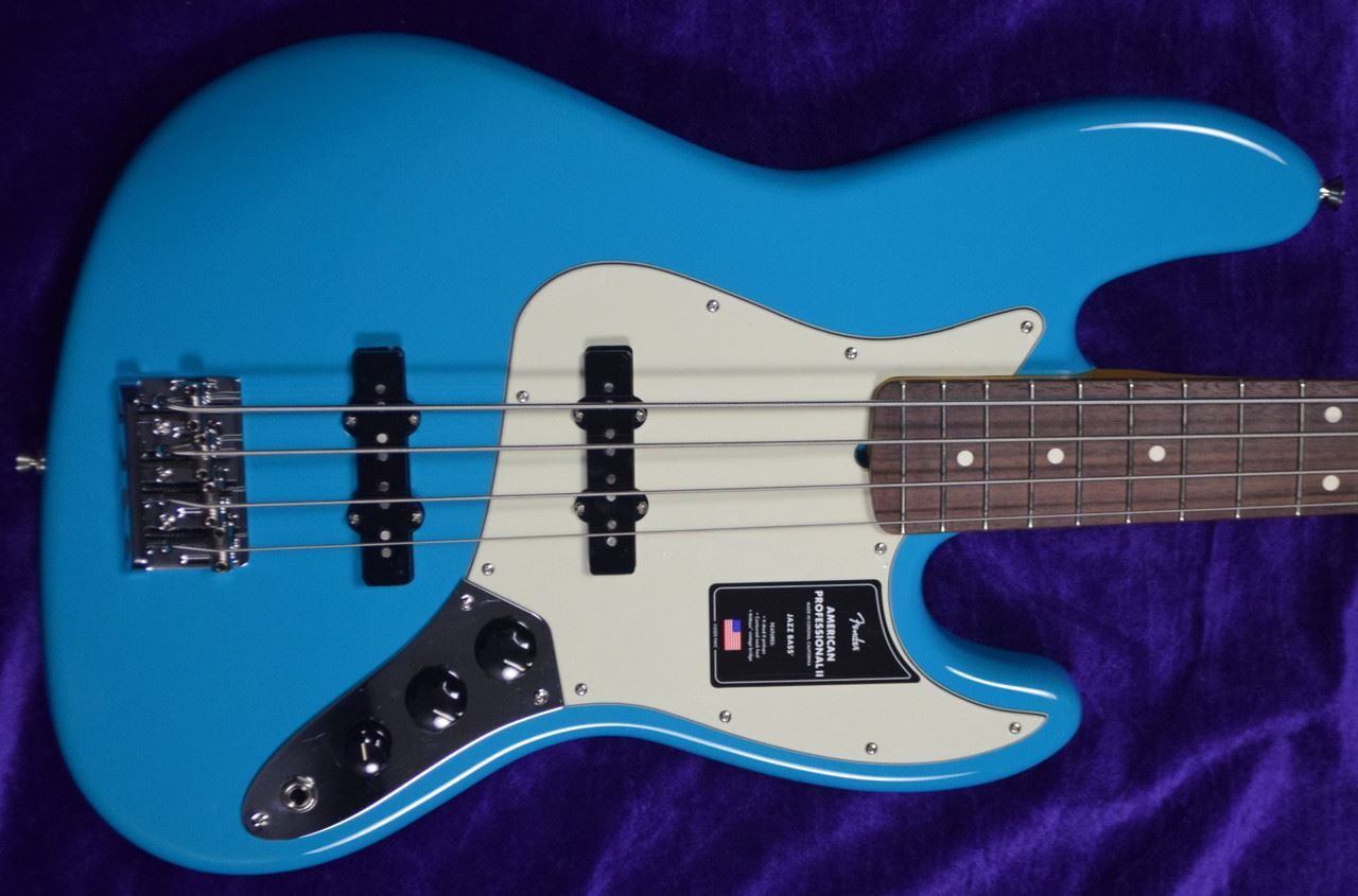Fender AM Pro II Jazz (4), Miami Blue / Rosewood *IN STOCK*