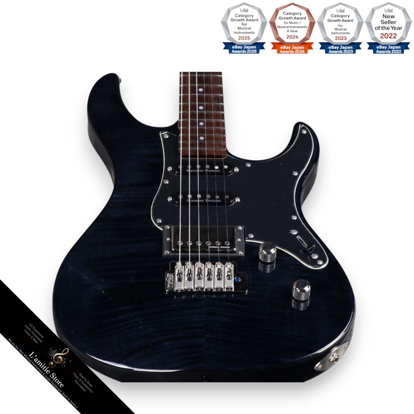 Yamaha Pacifica 612 VII FM Electric Guitar Translucent Black Allder Maple
