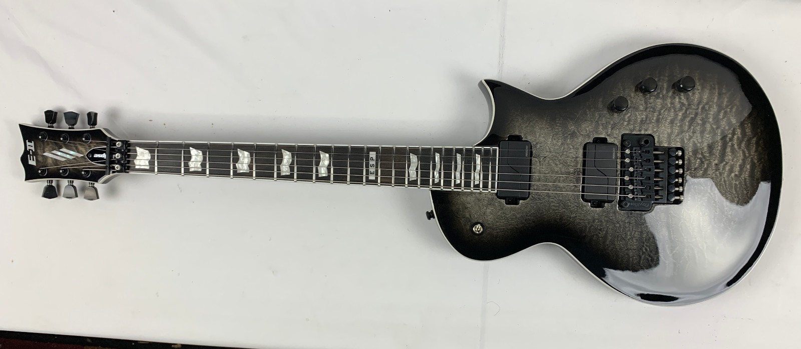 ESP E-II Eclipse FR Charcoal Burst CHB Floyd Rose Fluence Guitar + Case B-Stock
