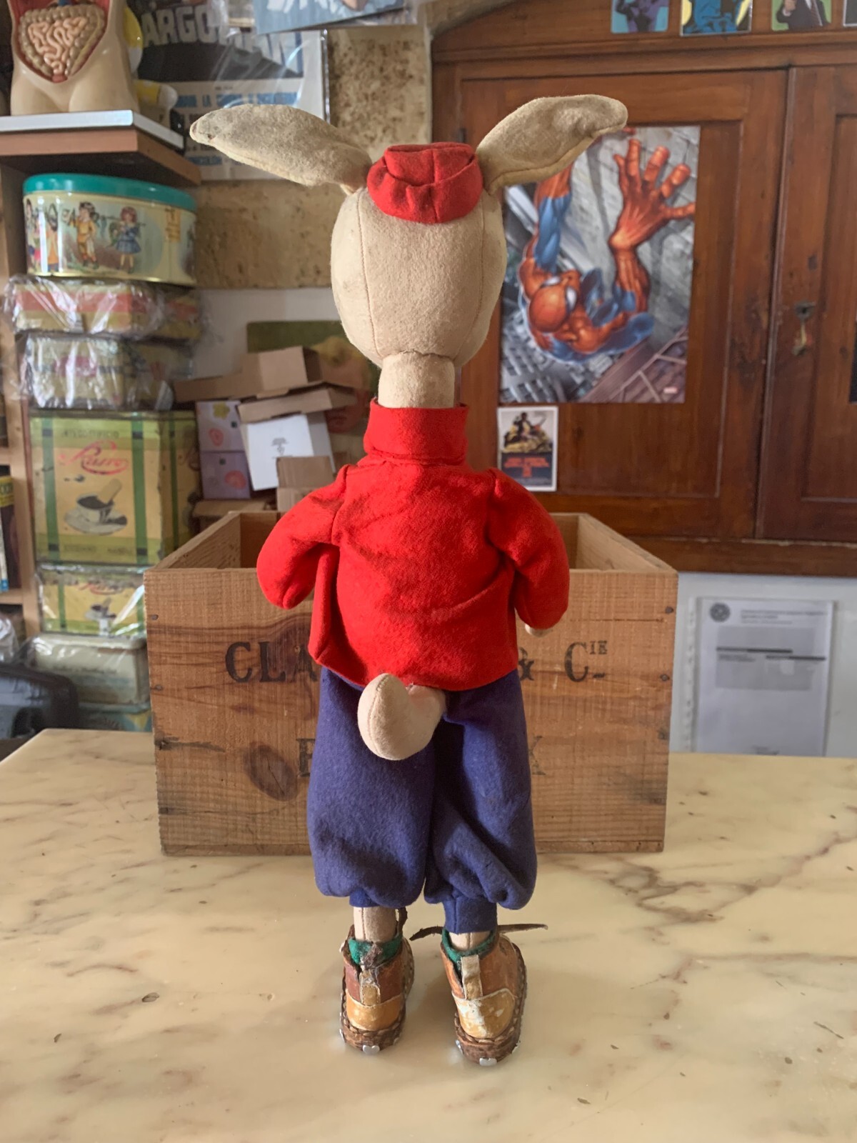 VINTAGE large 16 ” TOY FELT DOLL LENCI PANNOLENCI 1950s
