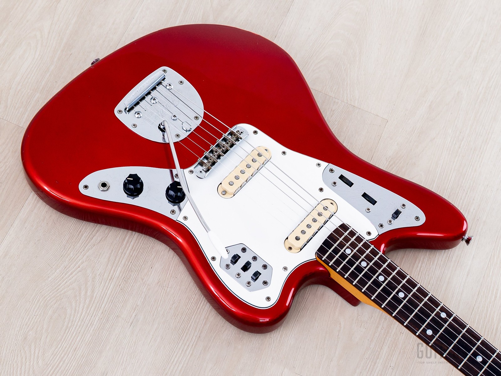 1999 Fender Jaguar ’62 Vintage Reissue JG66-85 Candy Apple Red + Headstock, CIJ