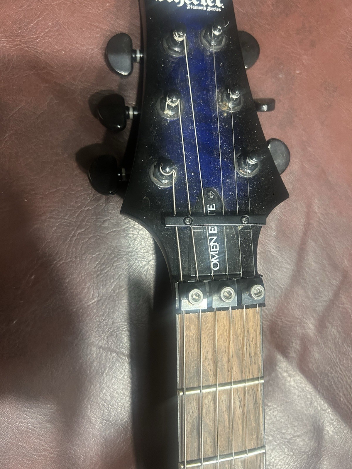 2020 Schecter Omen Elite-6 See Thru Blue Electric Guitar Floyd Rose Tremolo