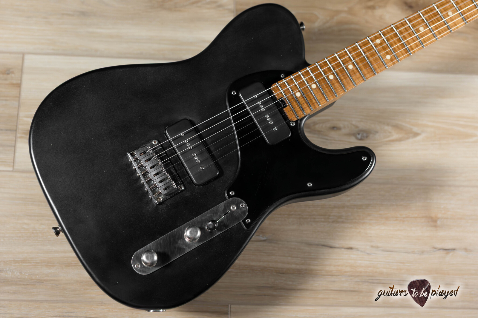 Shabat Lion Special Swamp Ash T-Style w/ Maple Neck & Lollar P-90s – Satin Black