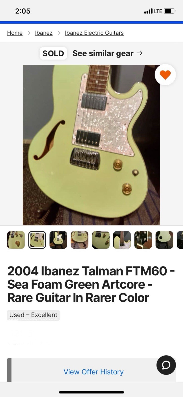 Ibanez Talman Artcore FTM 60 Guitar – Rare!