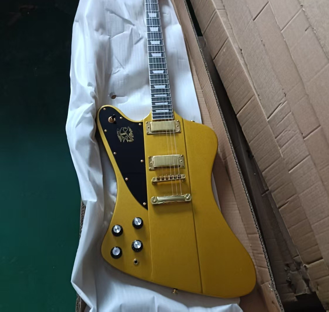Golden Left-Hand Electric Guitar Rosewood Fingerboard Gold Hardware