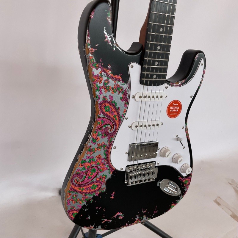 aged electric guitar black Paisley Rounded fret Edge stainless Fret bone nut