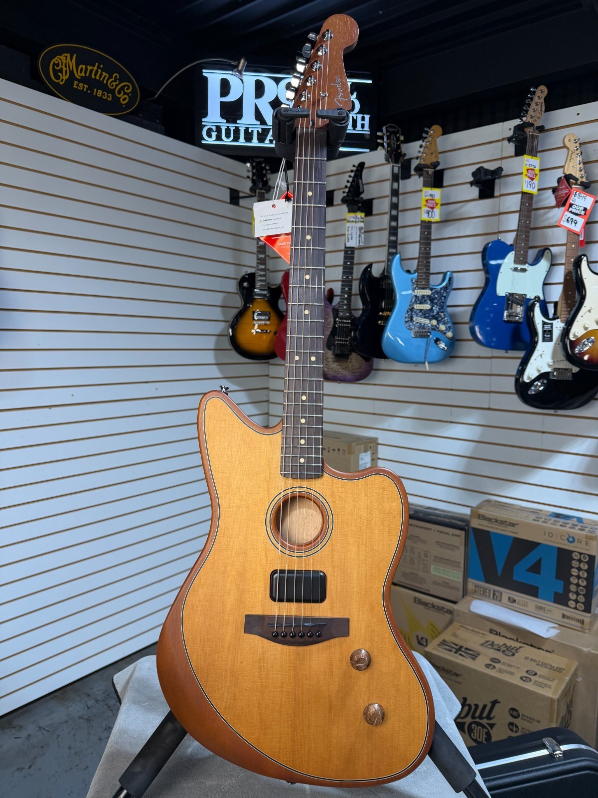 Fender Acoustasonic Standard Jazzmaster – Aged Natural + FREE Plek & Setup #350