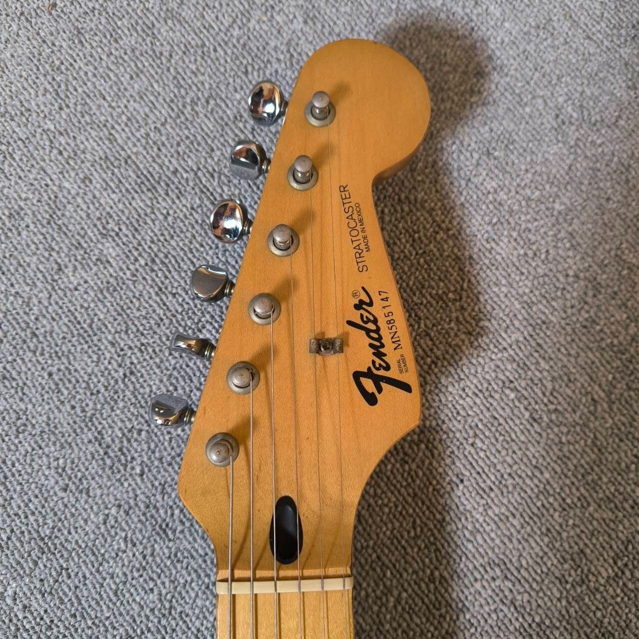Fender Stratocaster Electric Guitar Black Made In Mexico Used Players Condition