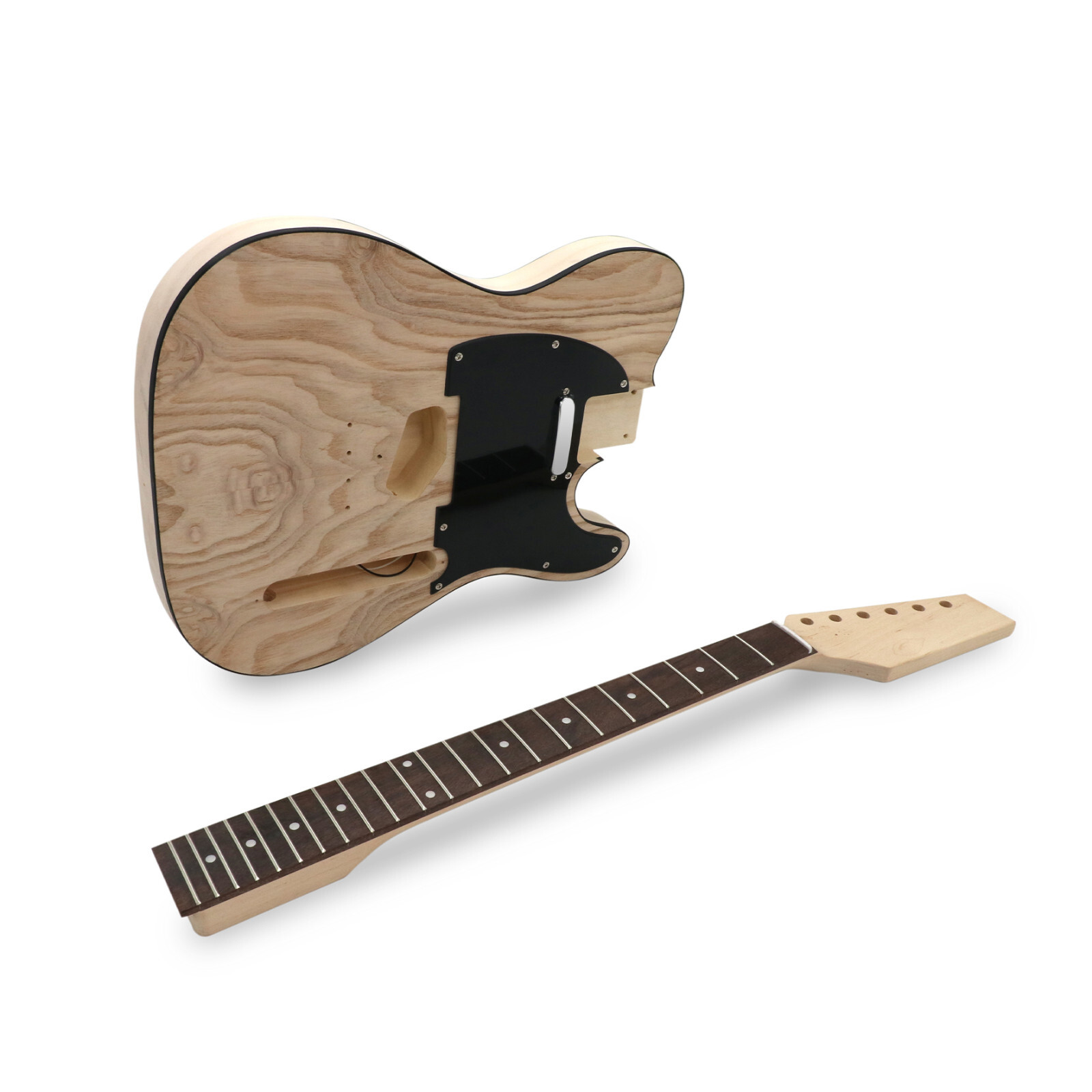 DIY Electric Guitar Kit Beginner Kit TL Style Basswood Body with Ash Burl Top CR