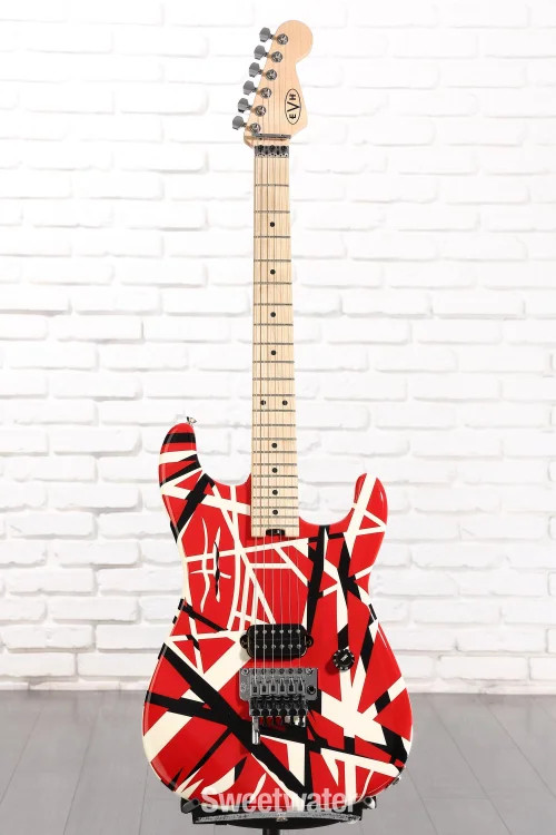 EVH Striped Series Electric Guitar – Red with Black and White Stripes