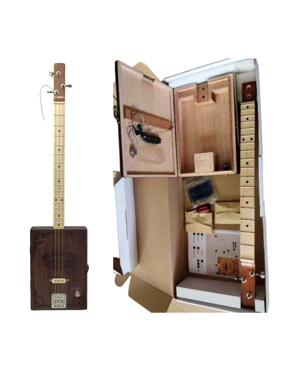 Haze Mahogany Cigar Box Guitar – Brown HX58 DIY kits