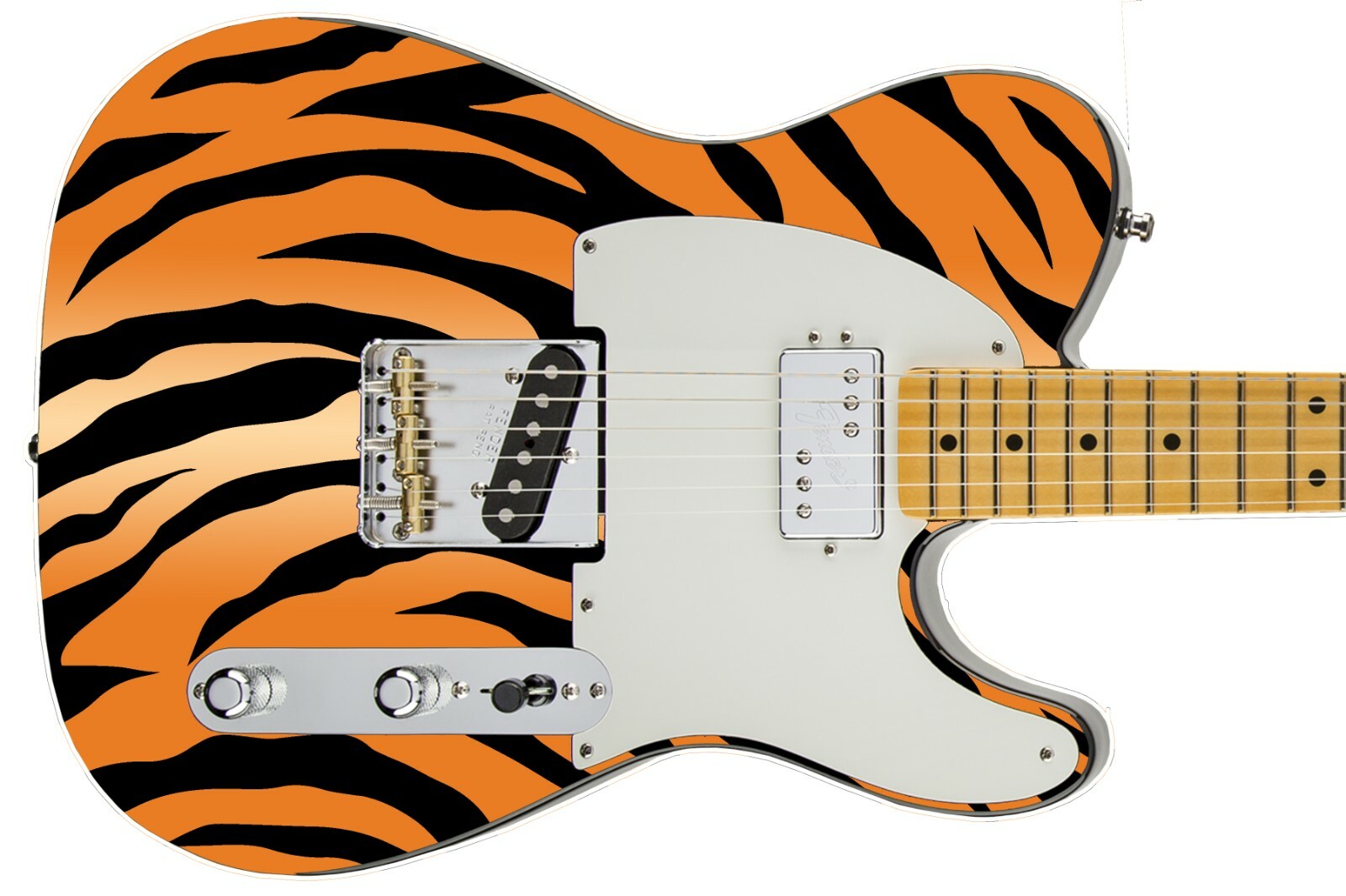 Guitar Skin Axe Wrap Re-skin Bass Reface Tiger Stripes Black Orange Theme G