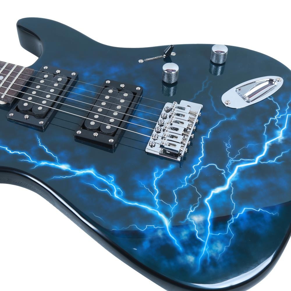 Black Electric Guitar GST-E Double Pickup Electric Guitar Case with Bag