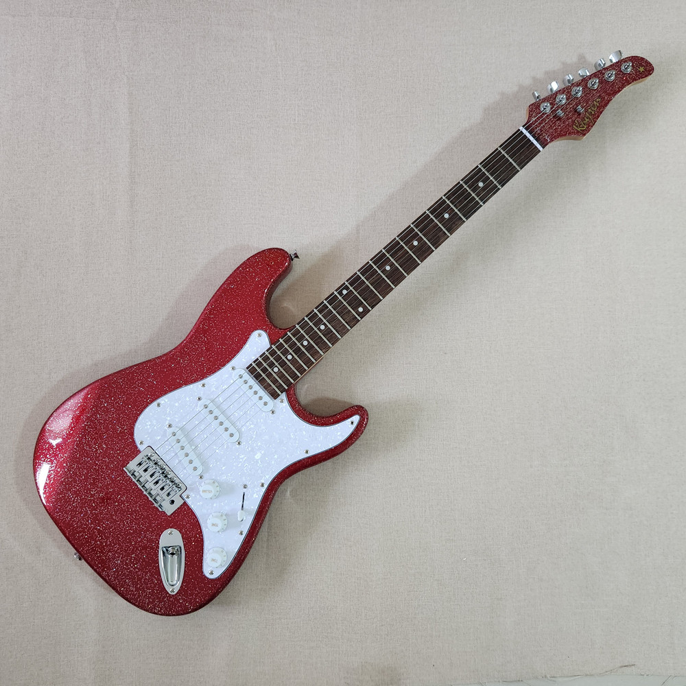 Electric Guitar Rosewood FB Bolt On Maple Neck Metallic Red WH Pearl Pickguard