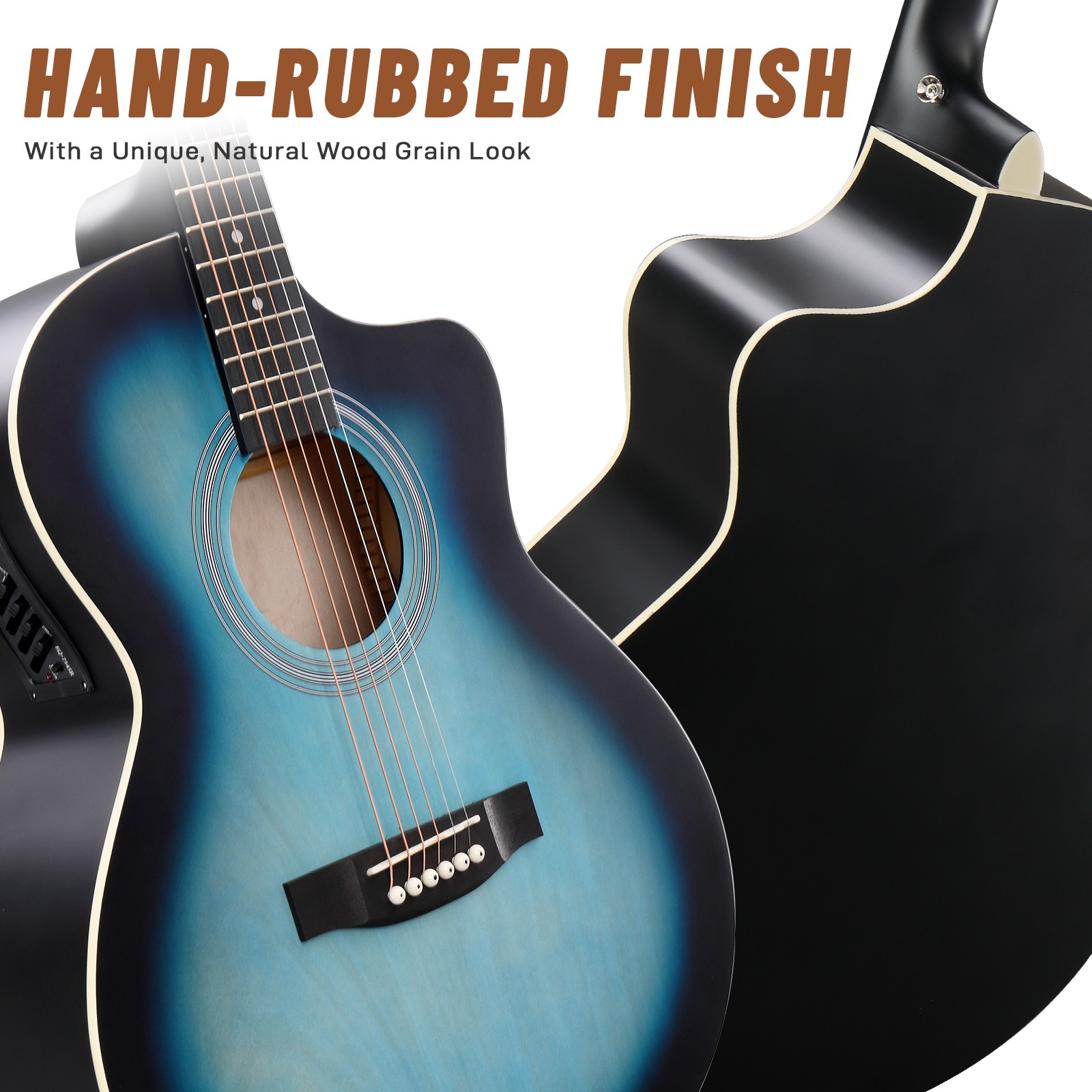 Full-Size 41 Inch Acoustic Electric Guitars Kit for Beginner With 15W Amp