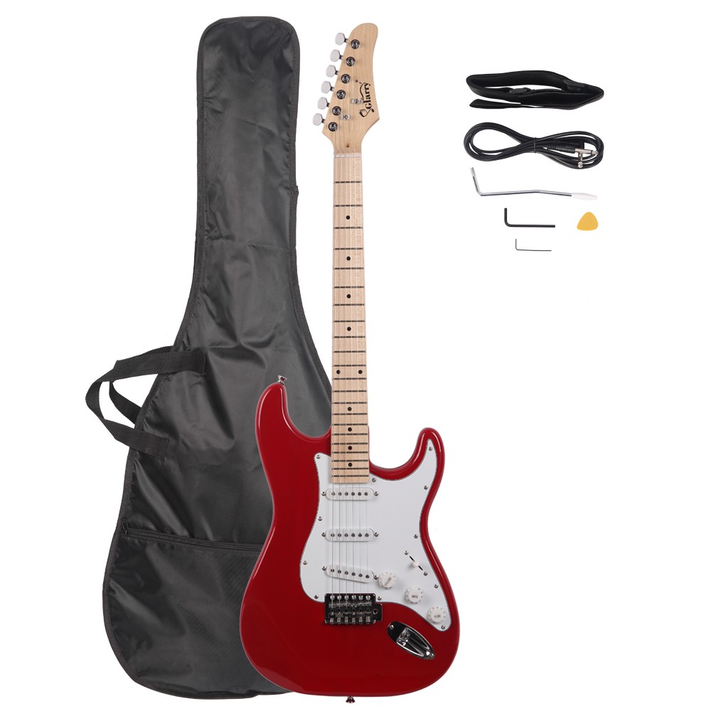 Glarry GST Maple Electric Guitar for Student School Band for Beginner With Bag