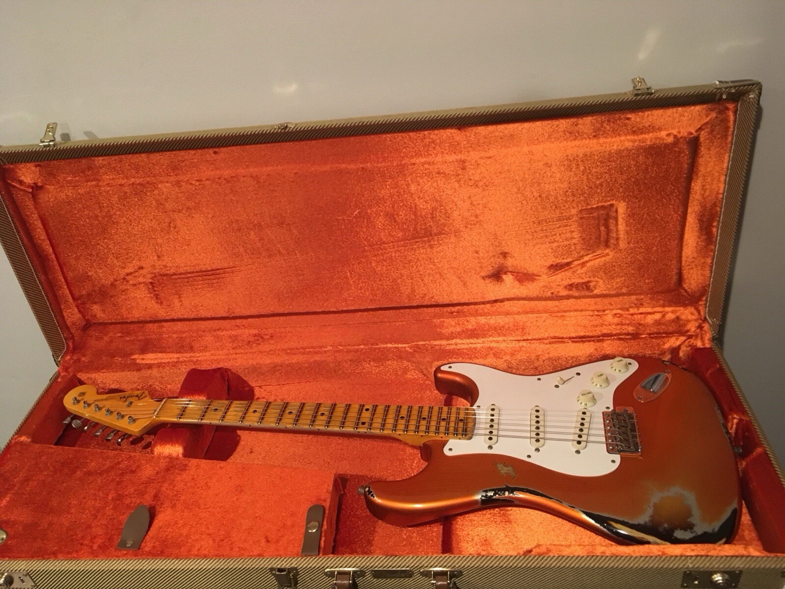 1957 Fender Stratocaster Custom Shop Relic Candy Tangerine Sunburst 2014 Guitar