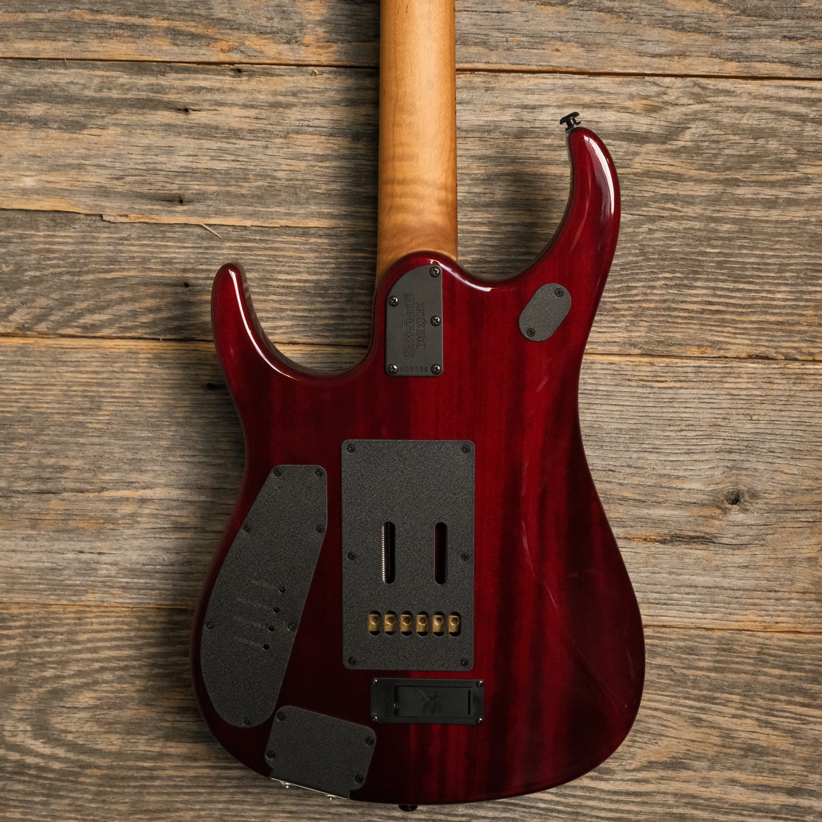 Ernie Ball Music Man JP15 Electric Guitar – Red Tide Quilt