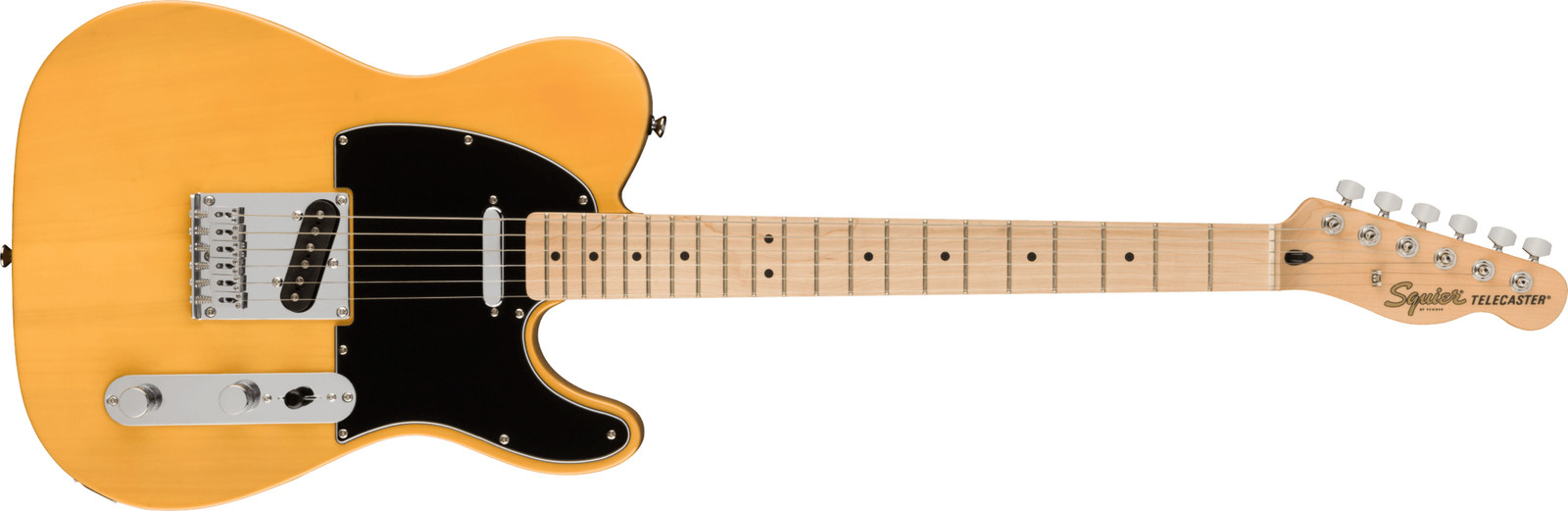 Squier Affinity Series Telecaster Maple Fingerboard Black Pickguard Butterscotch