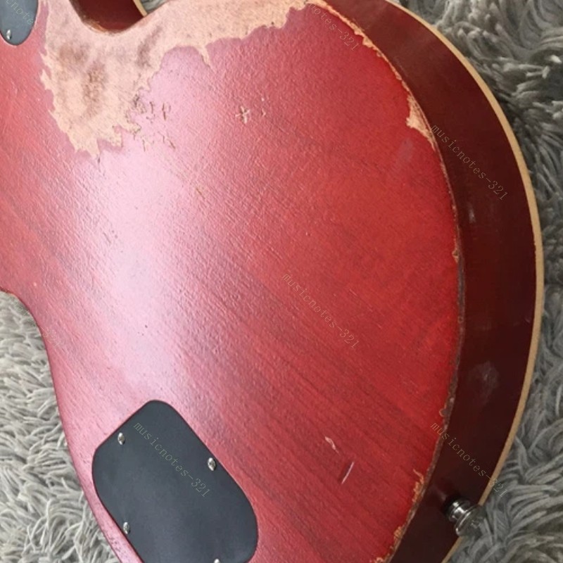Aged Solid Electric Guitar Stainless Fret Bone Nut Cherry Burst Fast Shipping