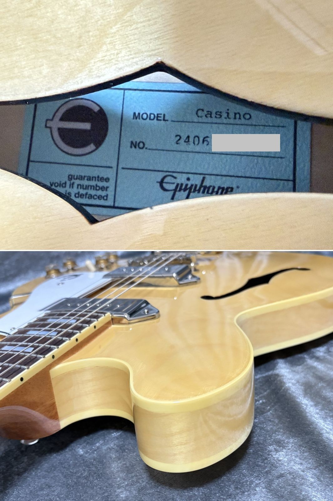 Good condition with slight signs of use Made in 2024 Epiphone CASINO Epiphone
