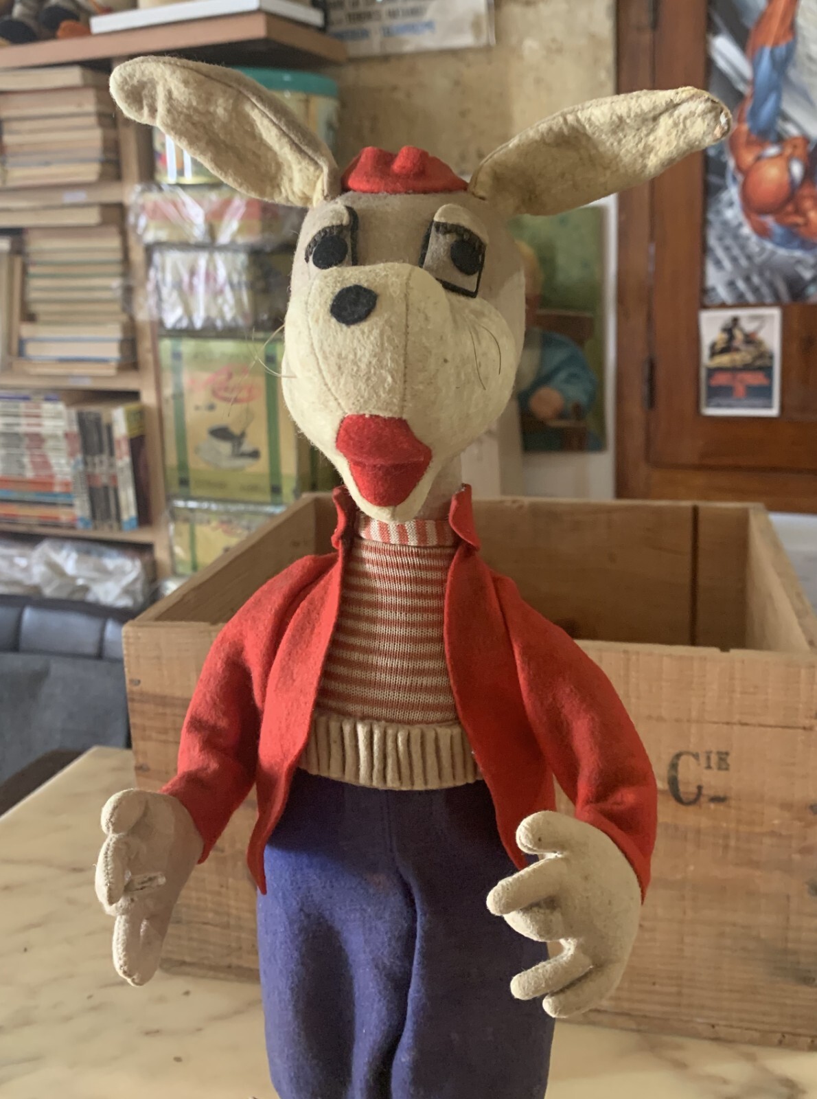 VINTAGE large 16 ” TOY FELT DOLL LENCI PANNOLENCI 1950s