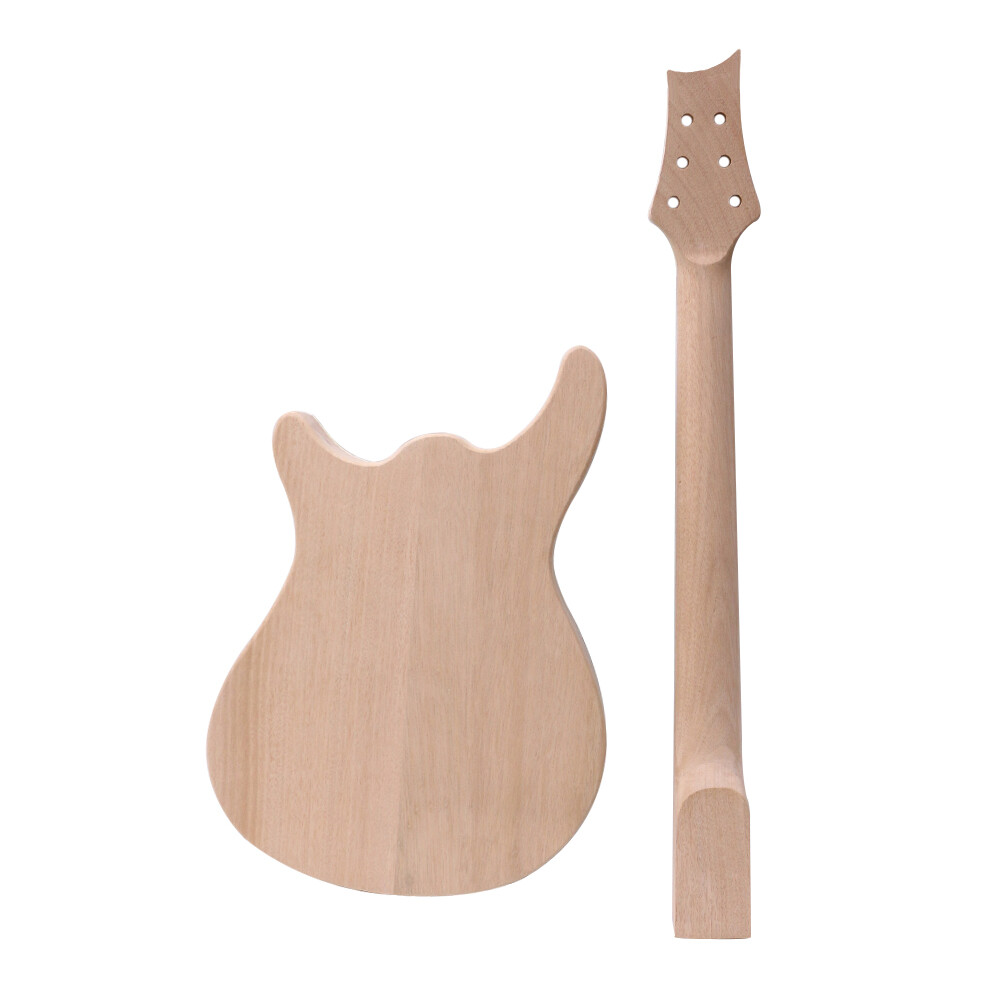 Electric Guitar Kit Mahogany Guitar Body Quilted Maple Veneer 22 Fret 24.75inch