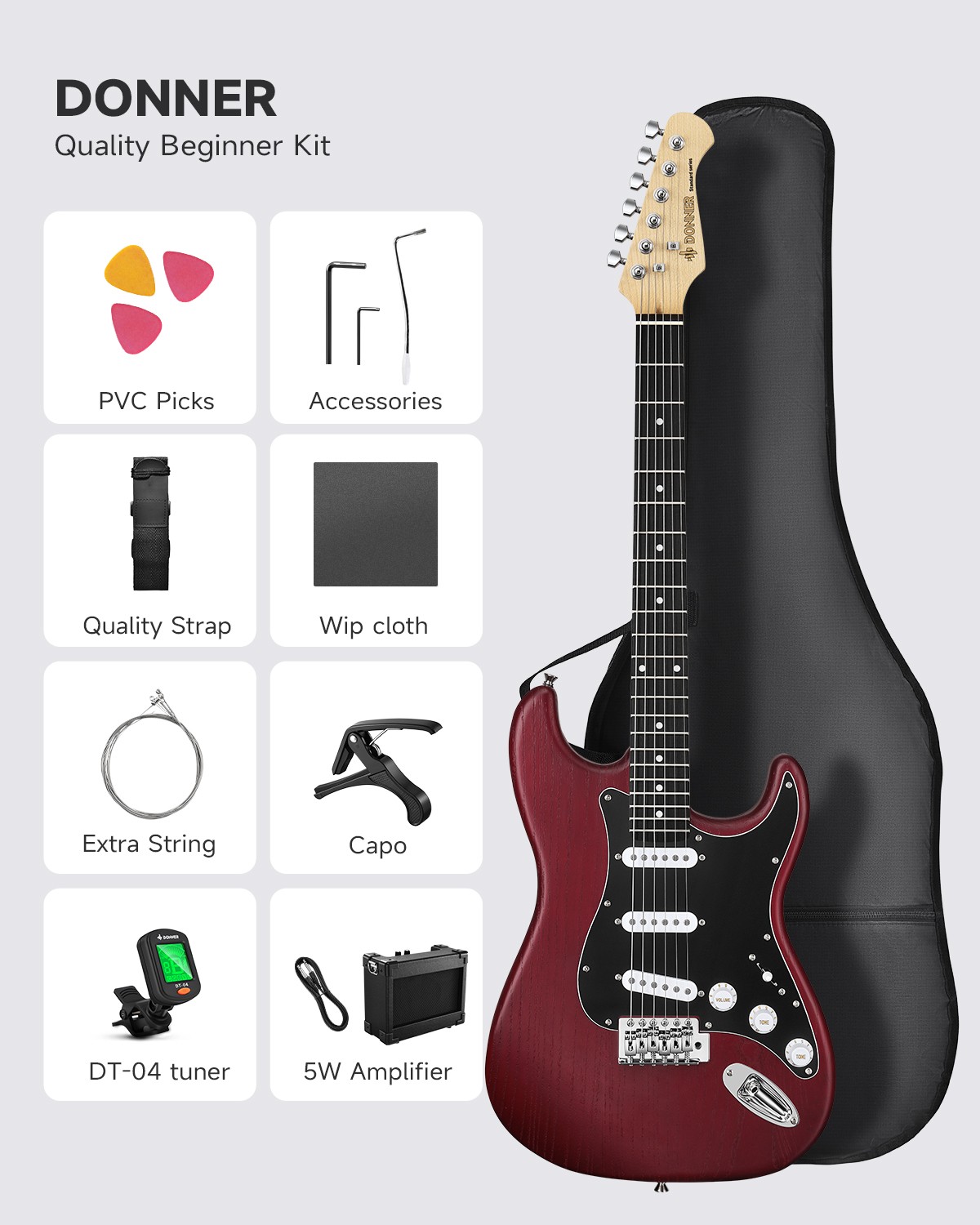 🎸 Donner DST-152 Electric Guitar And Amplifier Single Coil Split Humbucker