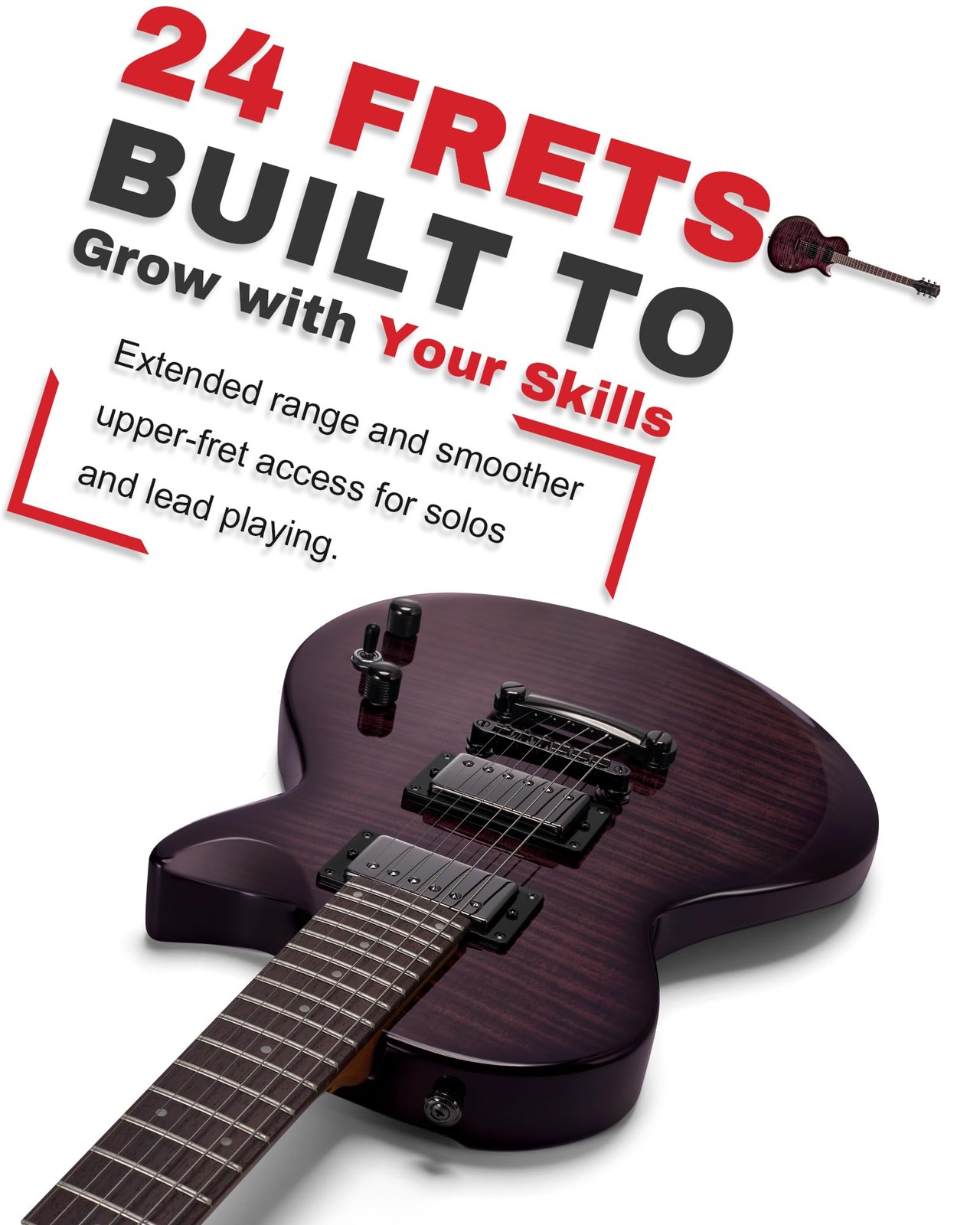 AKLOT 24-Fret Electric Guitar Kit, 40 inch Single Cut (LP Style), Modern