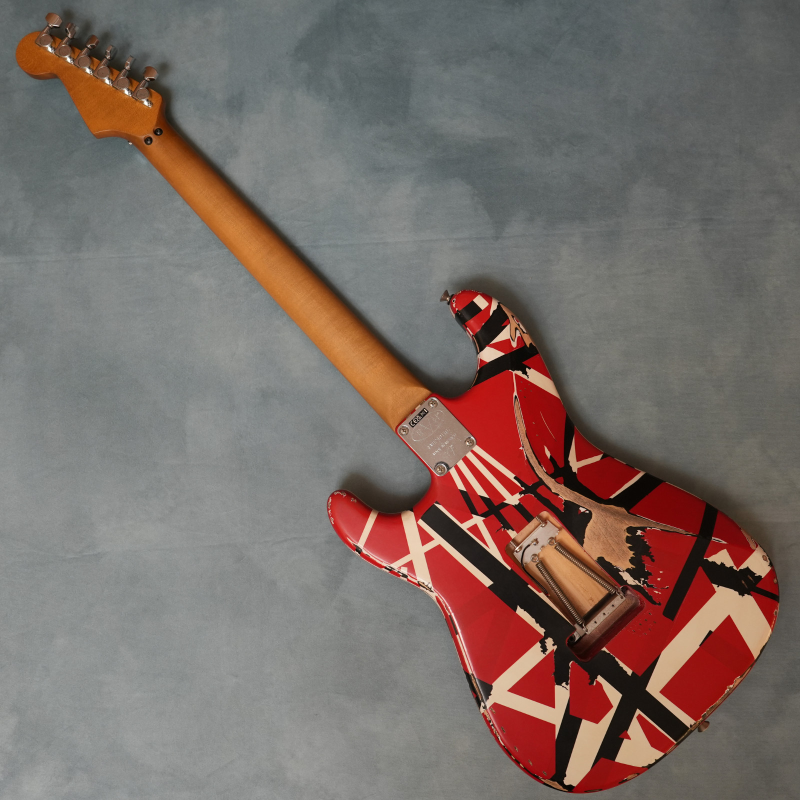 EVH Striped Series Frankenstein Frankie Red with Black Stripes Relic Guitar