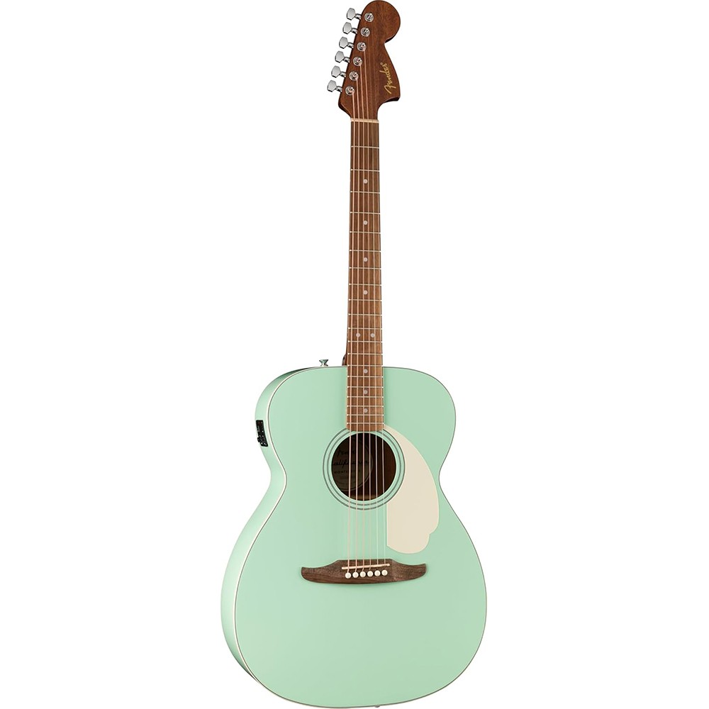 Fender Monterey E Spruce Top Surf Green w/ Strap Tuner Bundle