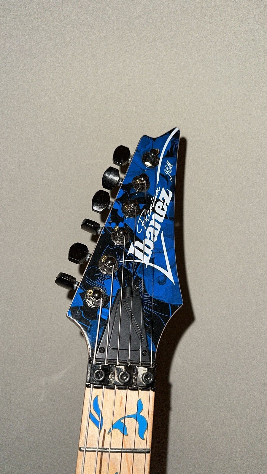 Blue Ibanez JEM77PBFP 6. Lightly Used, Set Up, New Strings, Smoke Free Home.