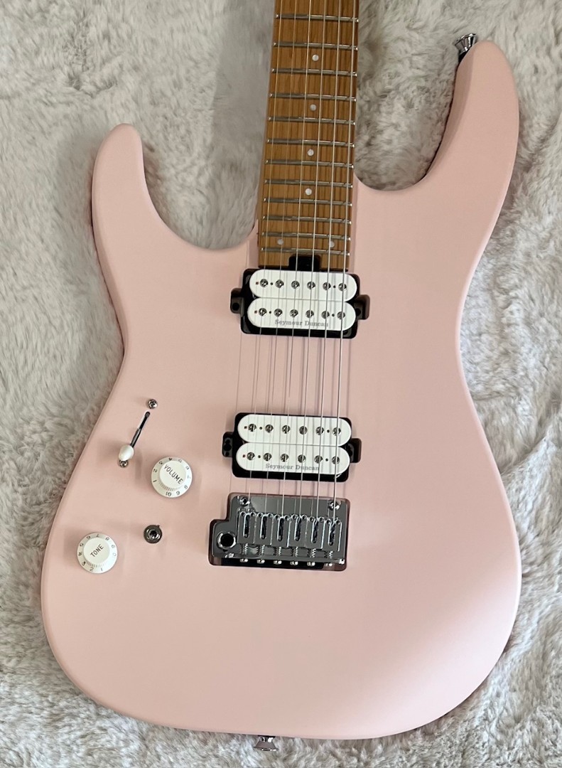 Charvel Pro-Mod DK24 HH 2PT CM LH Electric Guitar, Caramelized Neck, Shell Pink