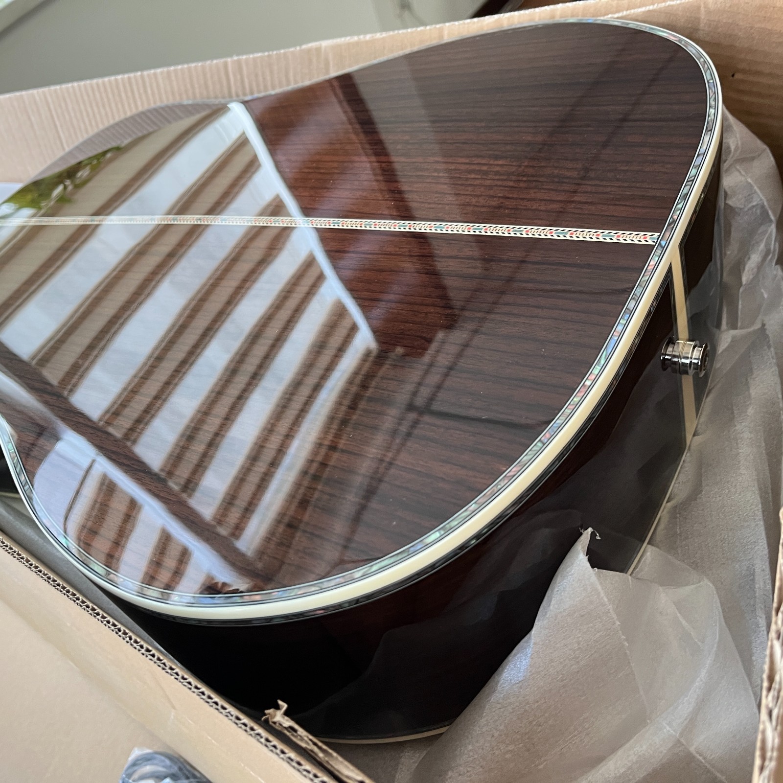 Ship US 41″ D-45 Acoustic Guitar – Abalone Pearl Inlay, Sitka Spruce Top