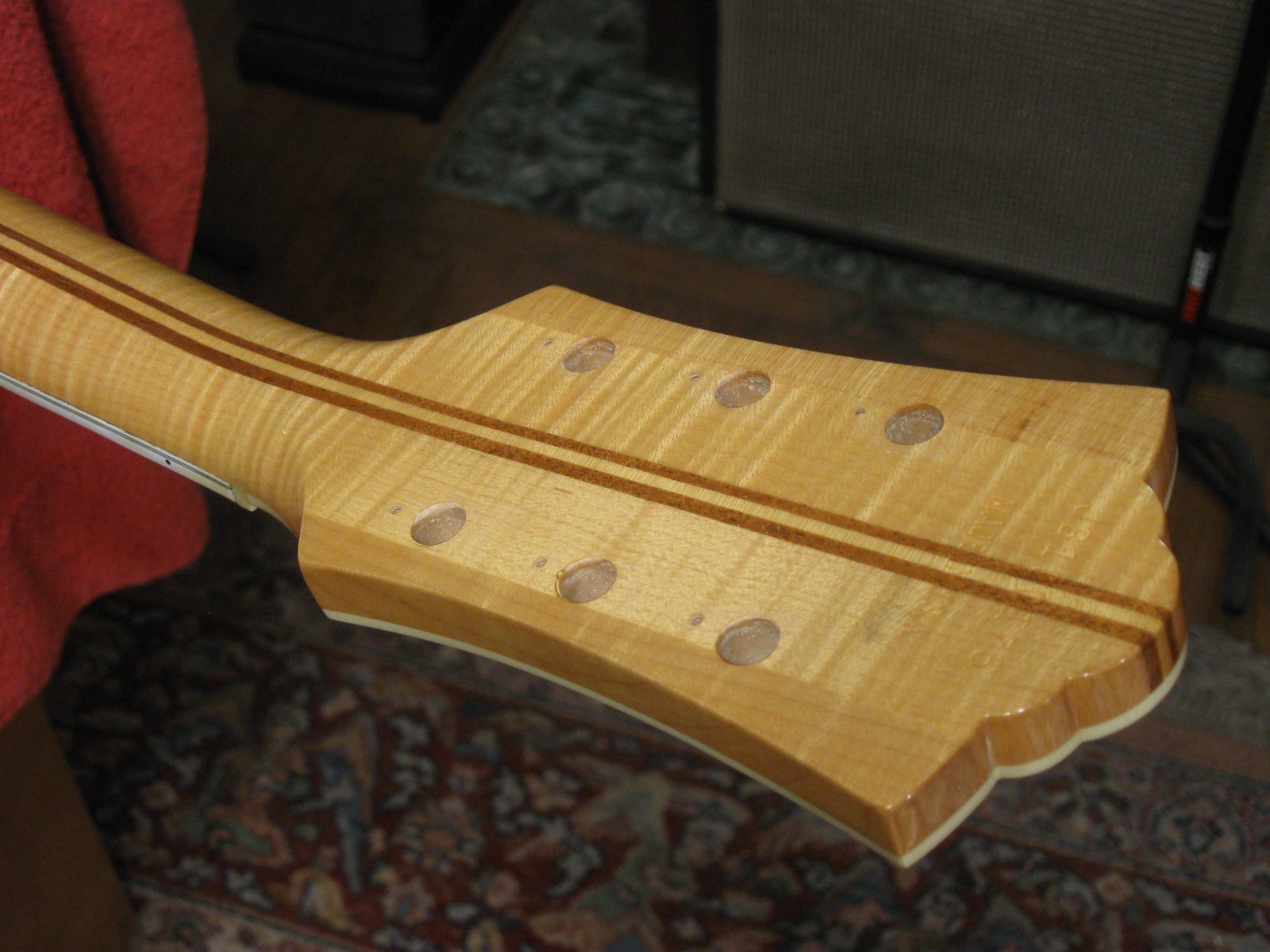 Vintage 1986 Guild X-500 Stuart Flame Maple Blond Guitar Body Neck w/ Case