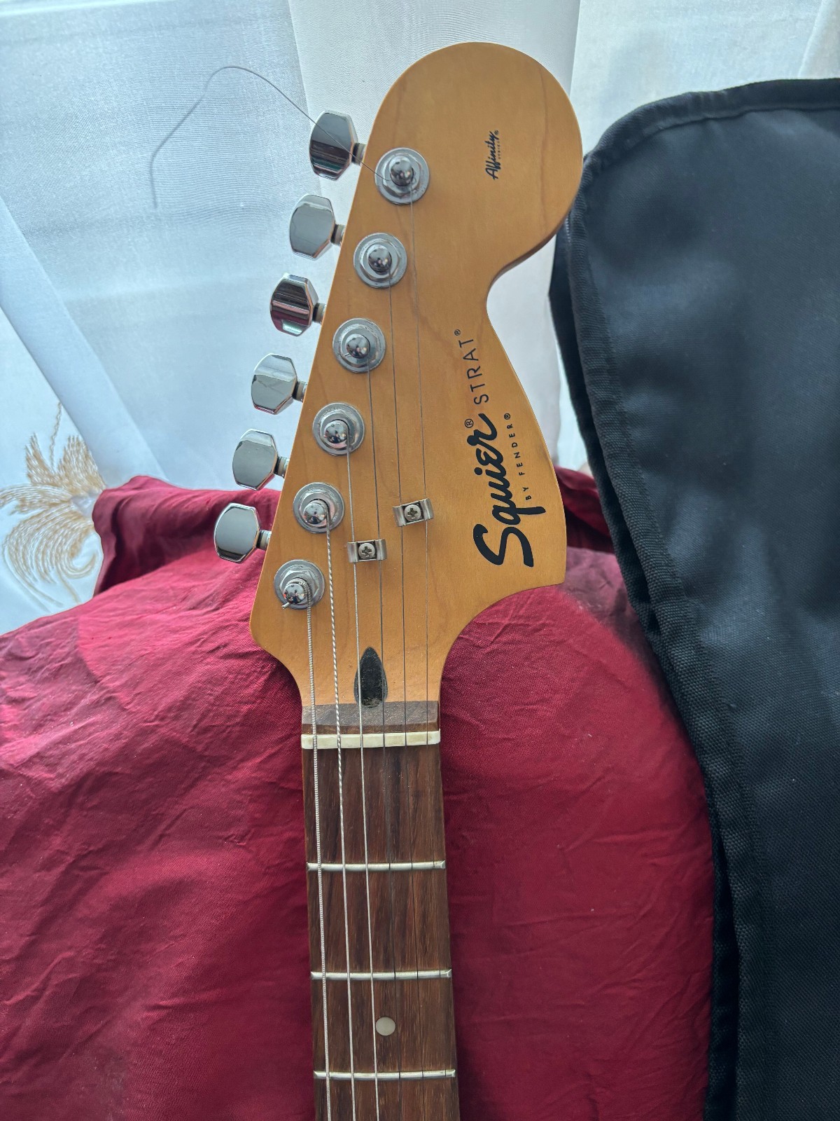 Squier Strat by Fender Electric Guitar 2009 Great Condition ProSetup Soft Case