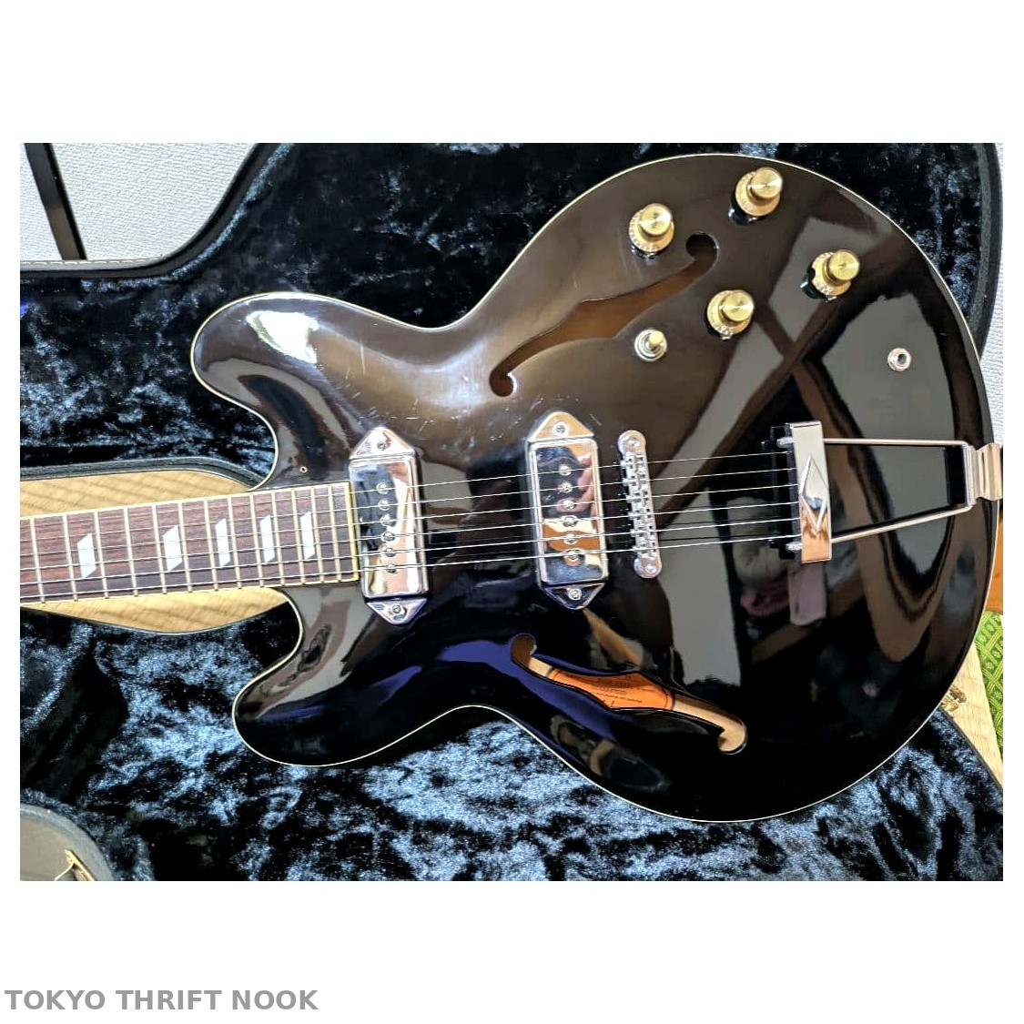 [Good] Epiphone Casino Ebony Black Hollow Body Electric Guitar Peerless P-90